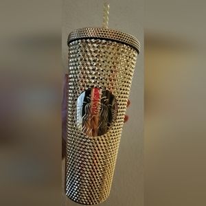 Starbucks Gold studded bling tumbler